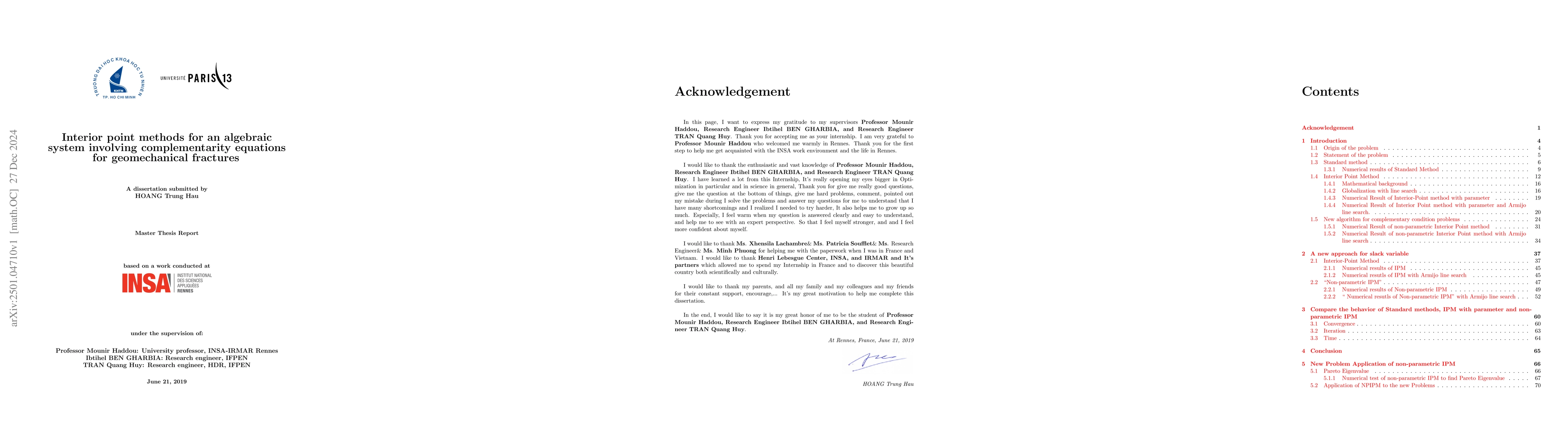Thumbnail for Interior point methods for an algebraic system involving complementarity
  equations for geomechanical fractures