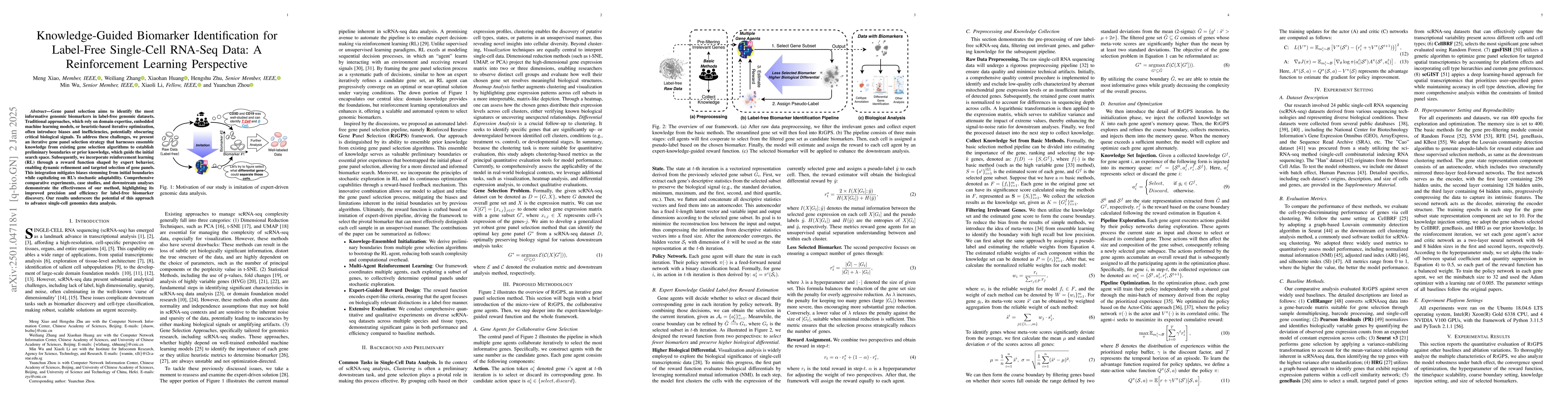 Thumbnail for Knowledge-Guided Biomarker Identification for Label-Free Single-Cell
  RNA-Seq Data: A Reinforcement Learning Perspective