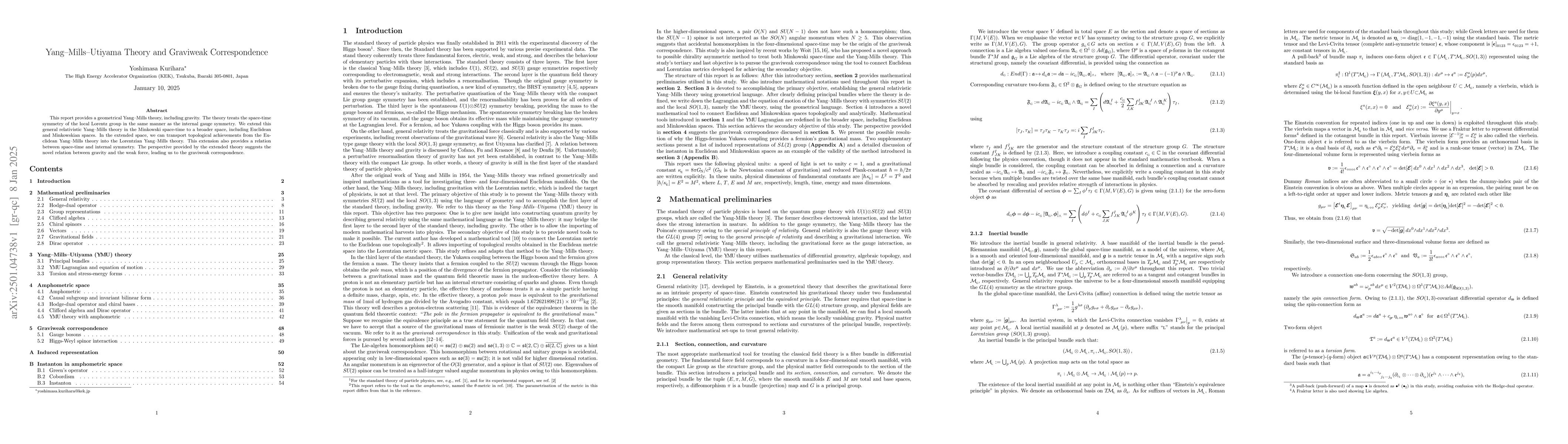 Thumbnail for Yang-Mills-Utiyama Theory and Graviweak Correspondence