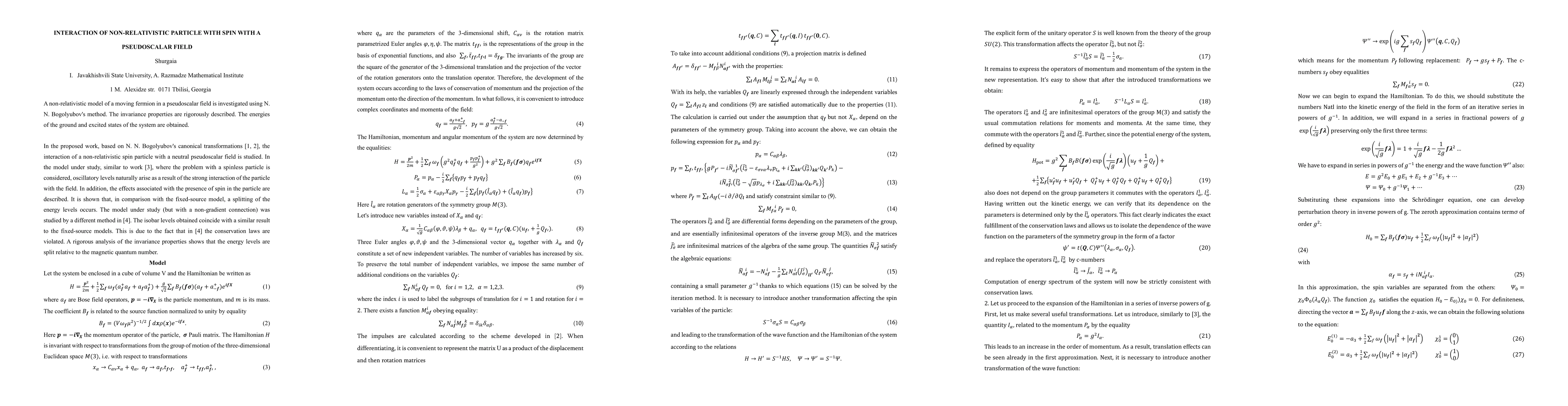 Thumbnail for Interaction of a non-relativistic particle with a spin with a
  pseudoscalar field