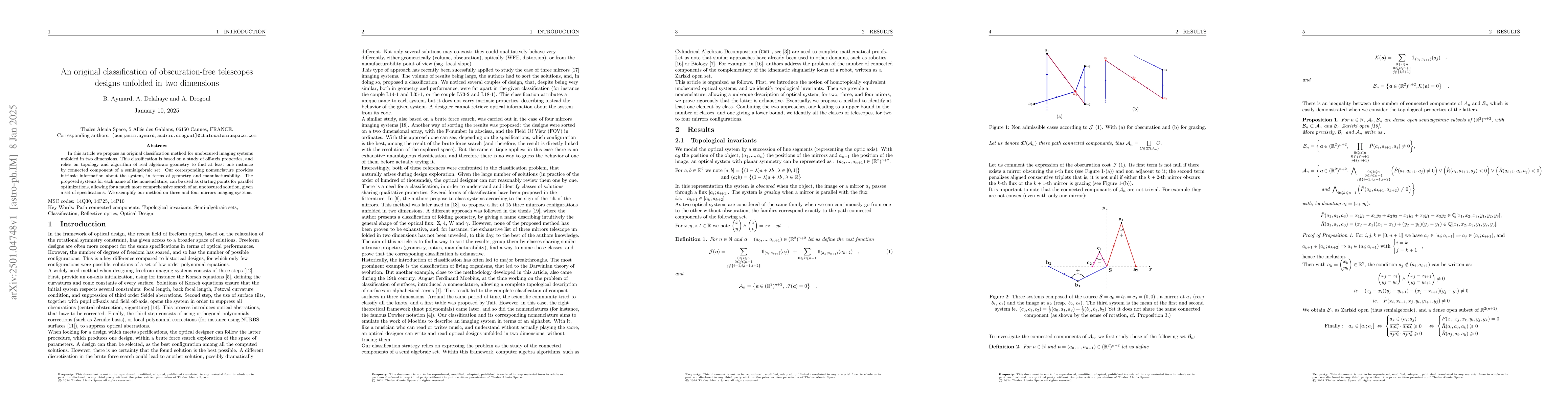 Thumbnail for An original classification of obscuration-free telescopes designs
  unfolded in two dimensions