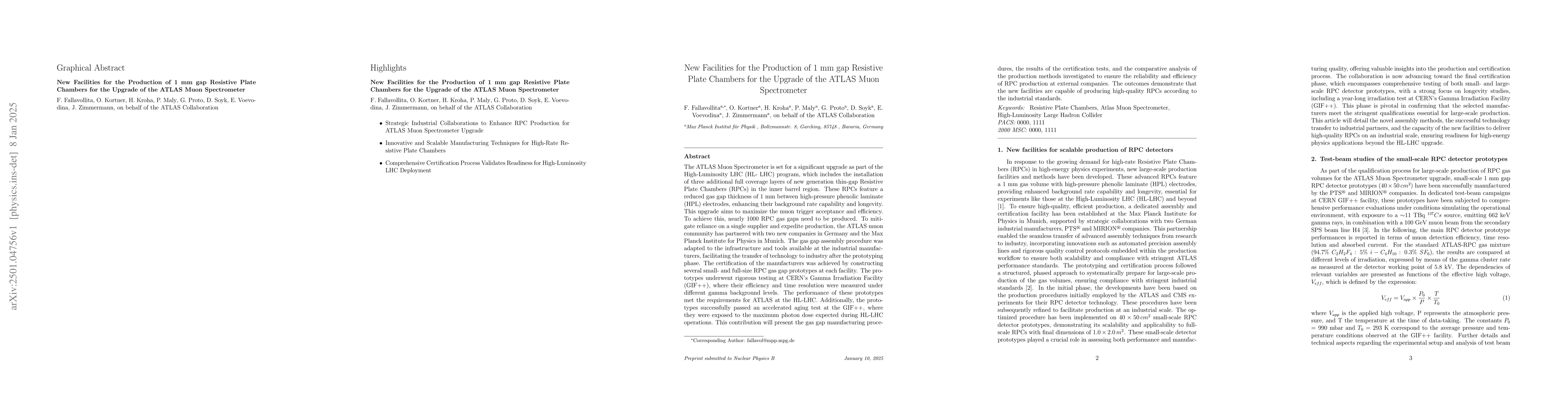 Thumbnail for New Facilities for the Production of 1 mm gap Resistive Plate Chambers
  for the Upgrade of the ATLAS Muon Spectrometer