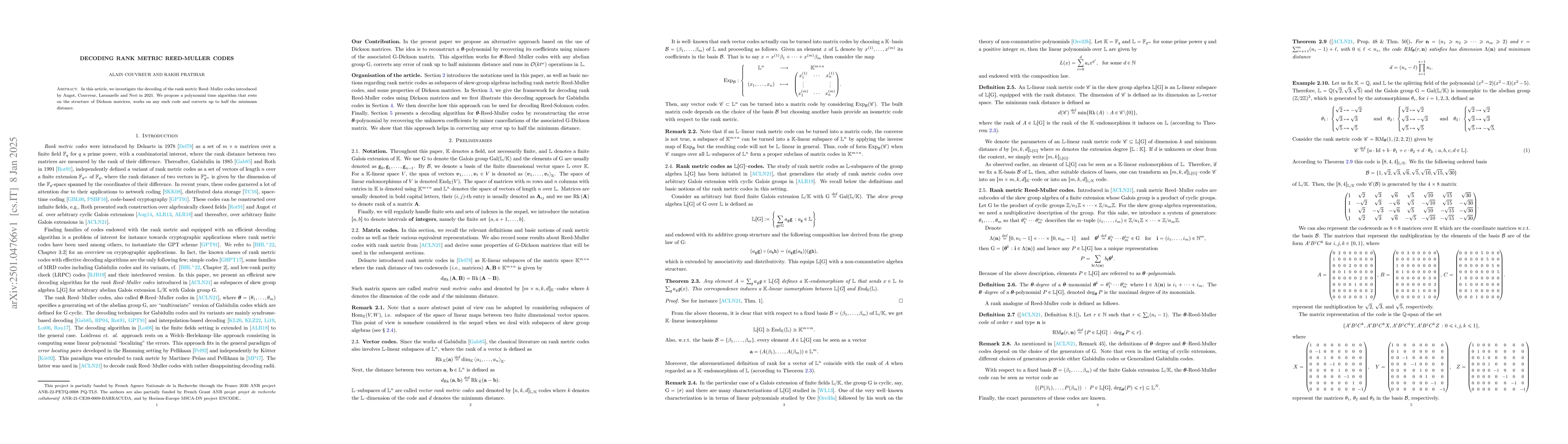 Thumbnail for Decoding rank metric Reed-Muller codes