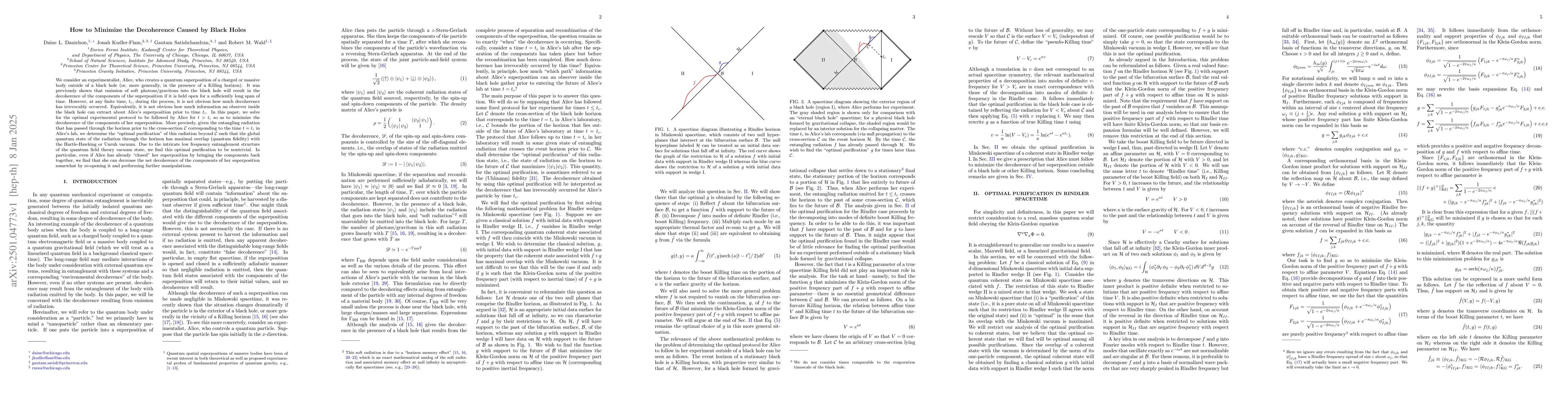 Thumbnail for How to Minimize the Decoherence Caused by Black Holes