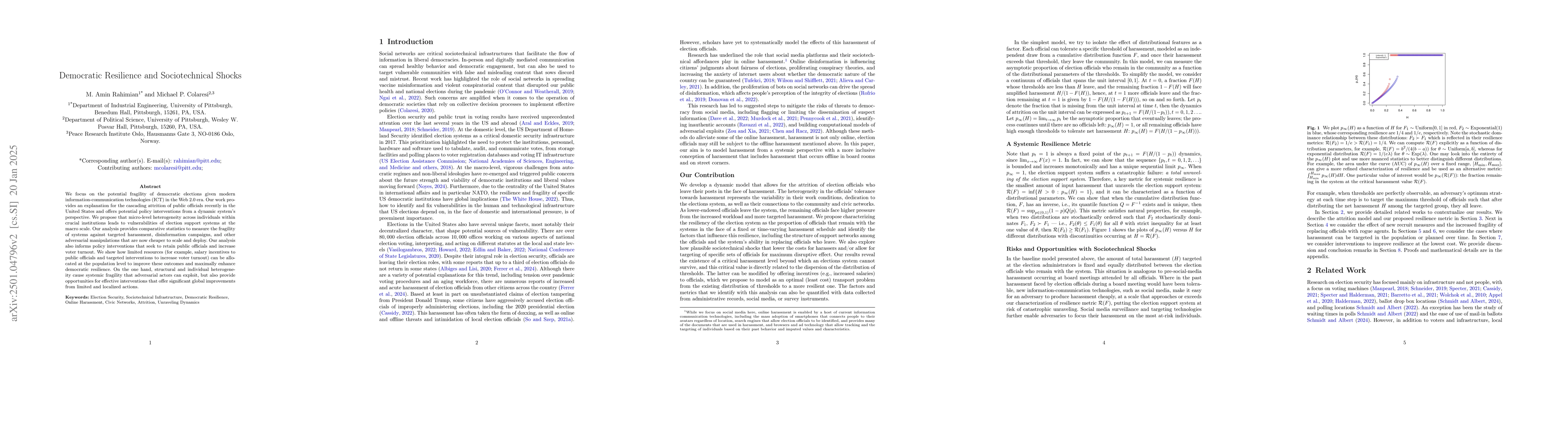 Thumbnail for Democratic Resilience and Sociotechnical Shocks