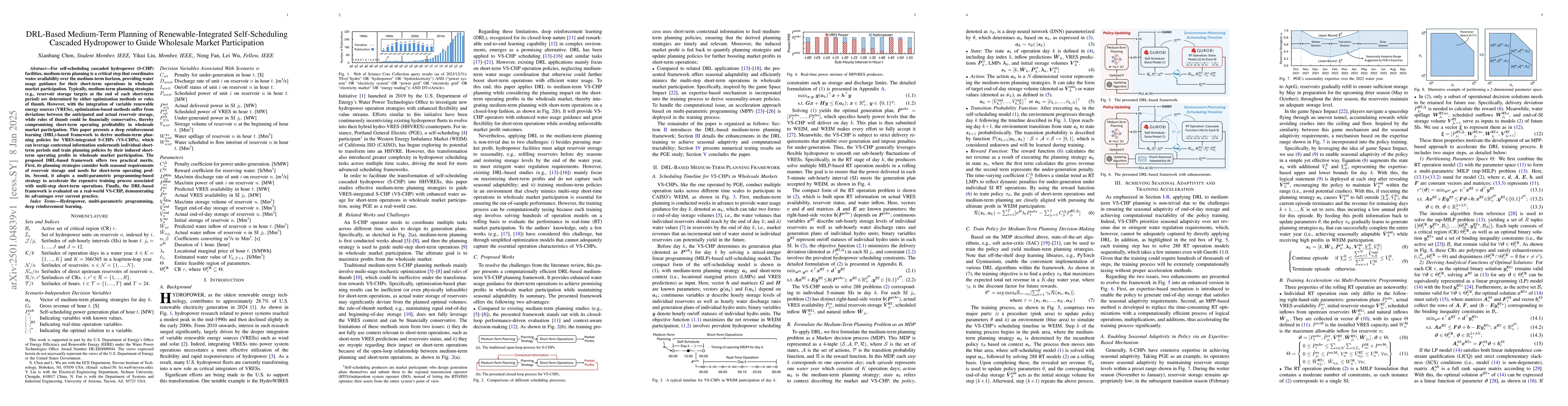 Thumbnail for DRL-Based Medium-Term Planning of Renewable-Integrated Self-Scheduling
  Cascaded Hydropower to Guide Wholesale Market Participation
