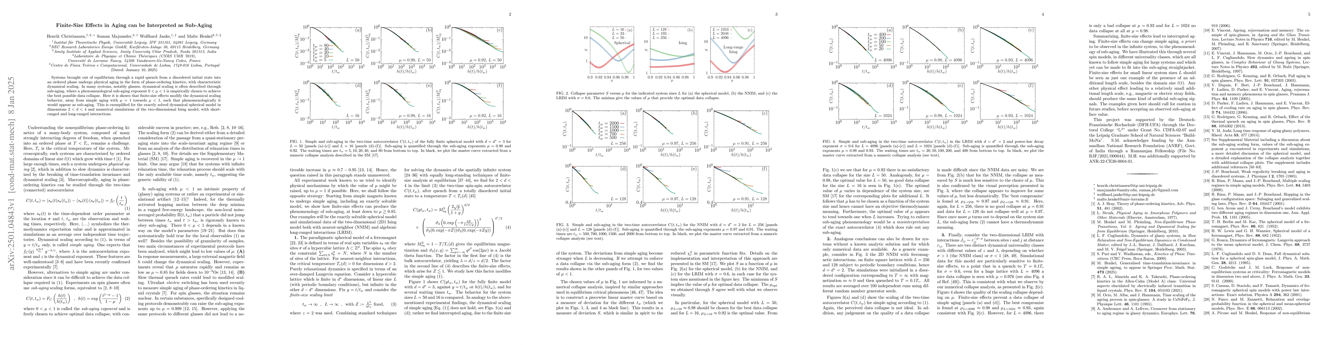 Thumbnail for Finite-Size Effects in Aging can be Interpreted as Sub-Aging