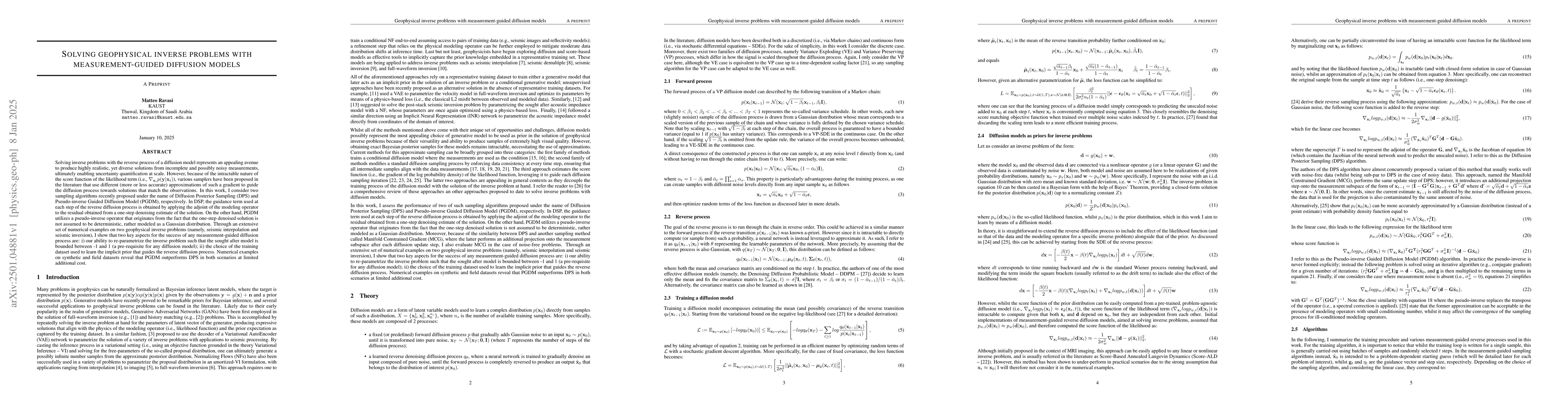 Thumbnail for Geophysical inverse problems with measurement-guided diffusion models