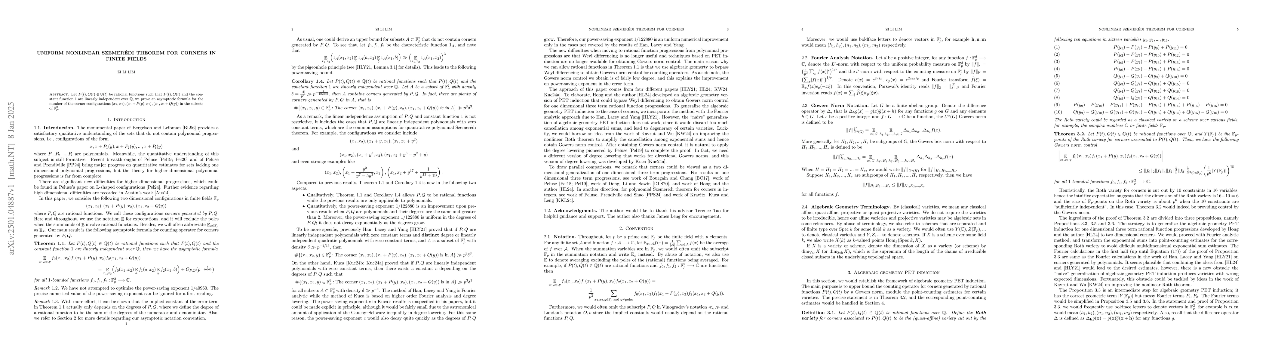 Thumbnail for Uniform nonlinear SzemerĂŠdi theorem for corners in finite fields