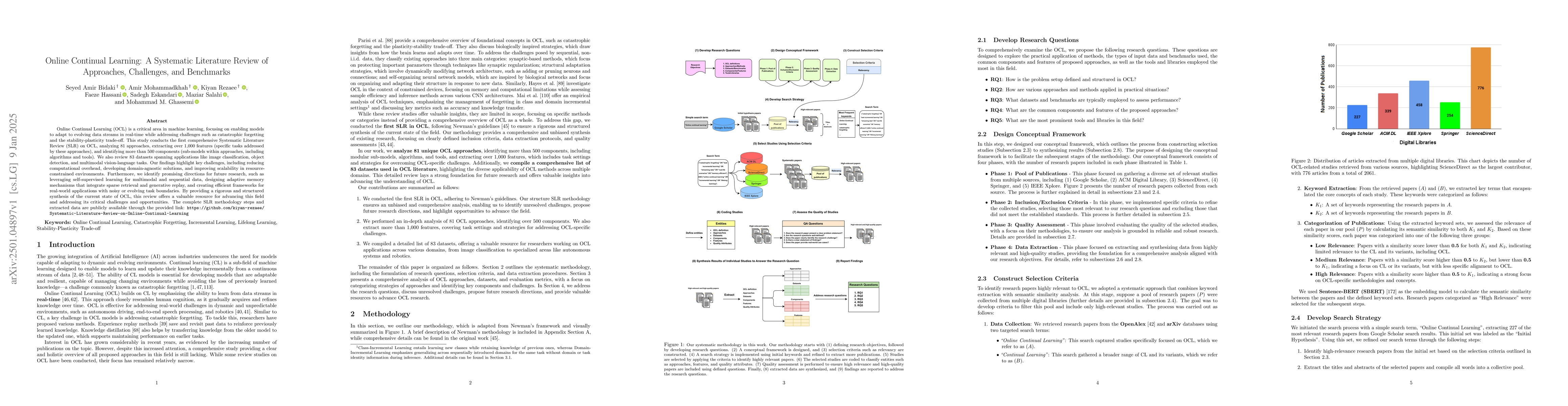 Thumbnail for Online Continual Learning: A Systematic Literature Review of Approaches,
  Challenges, and Benchmarks