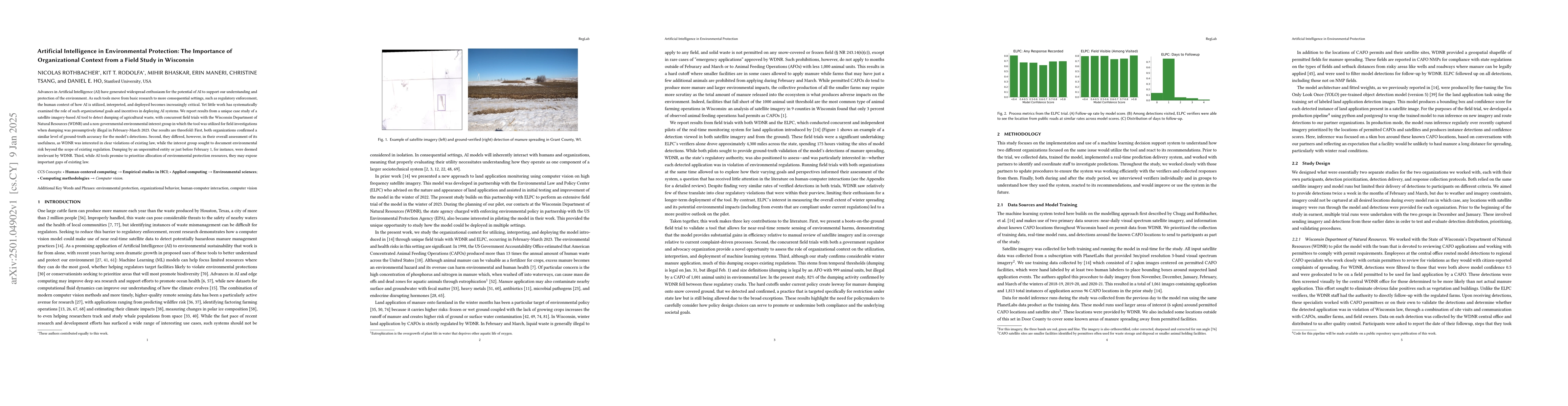 Thumbnail for Artificial Intelligence in Environmental Protection: The Importance of
  Organizational Context from a Field Study in Wisconsin