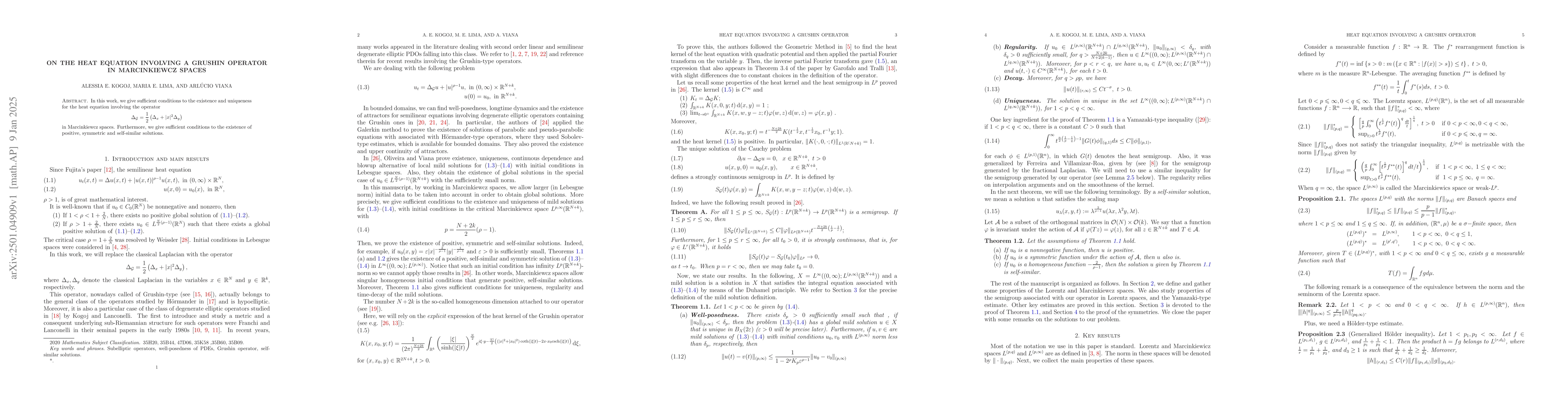 Thumbnail for On the Heat equation involving a Grushin operator in Marcinkiewcz spaces