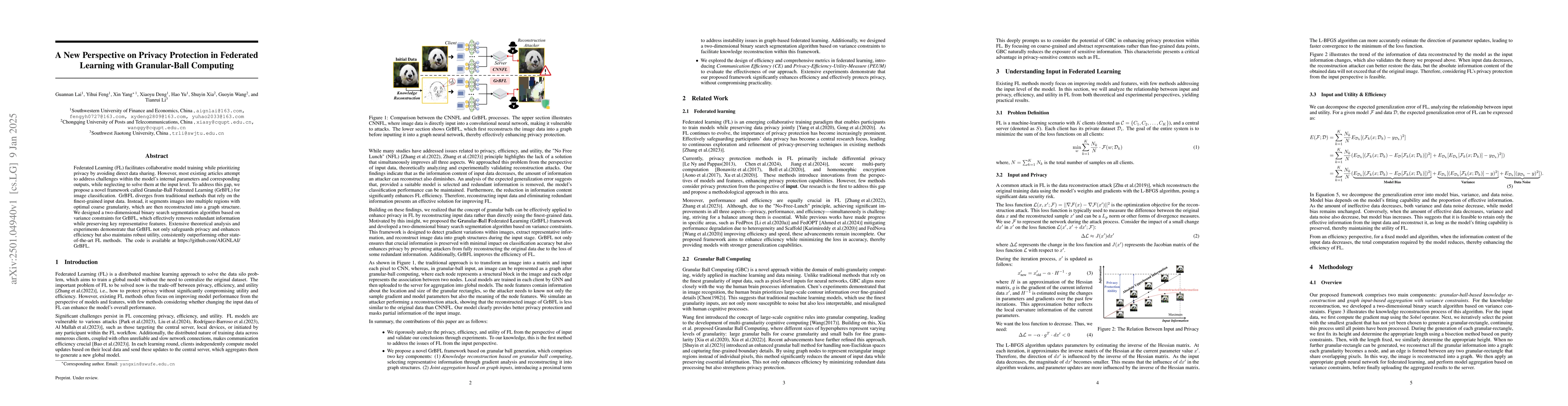 Thumbnail for A New Perspective on Privacy Protection in Federated Learning with
  Granular-Ball Computing