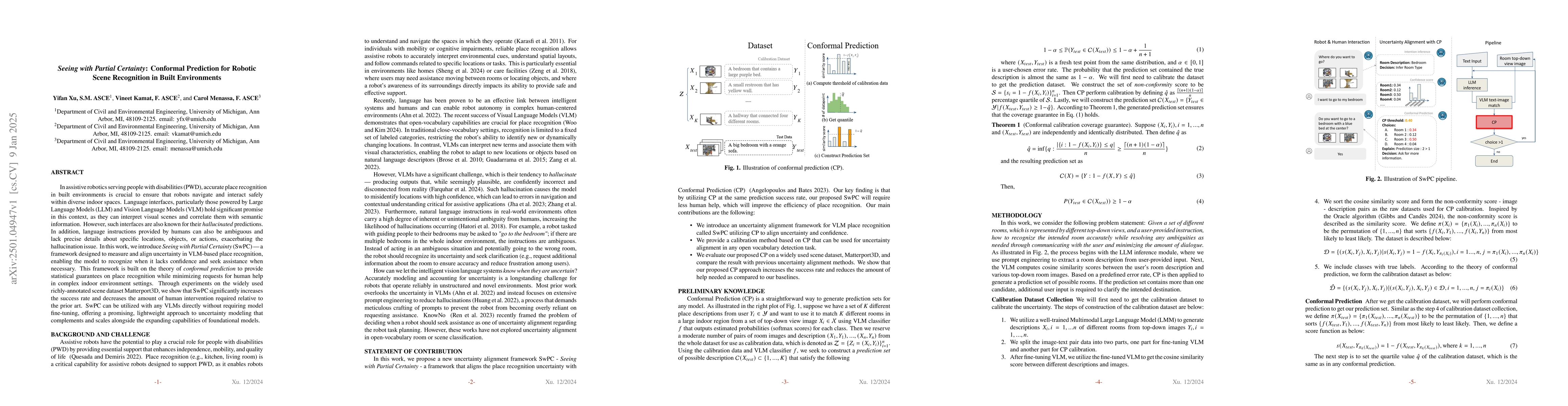 Thumbnail for Seeing with Partial Certainty: Conformal Prediction for Robotic Scene
  Recognition in Built Environments