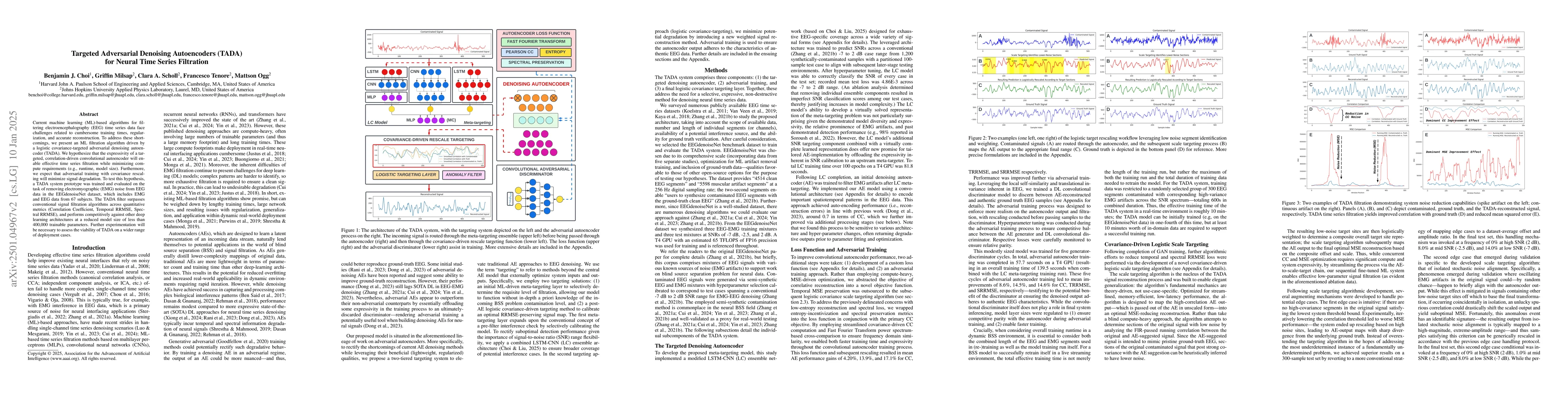 Thumbnail for Targeted Adversarial Denoising Autoencoders (TADA) for Neural Time
  Series Filtration