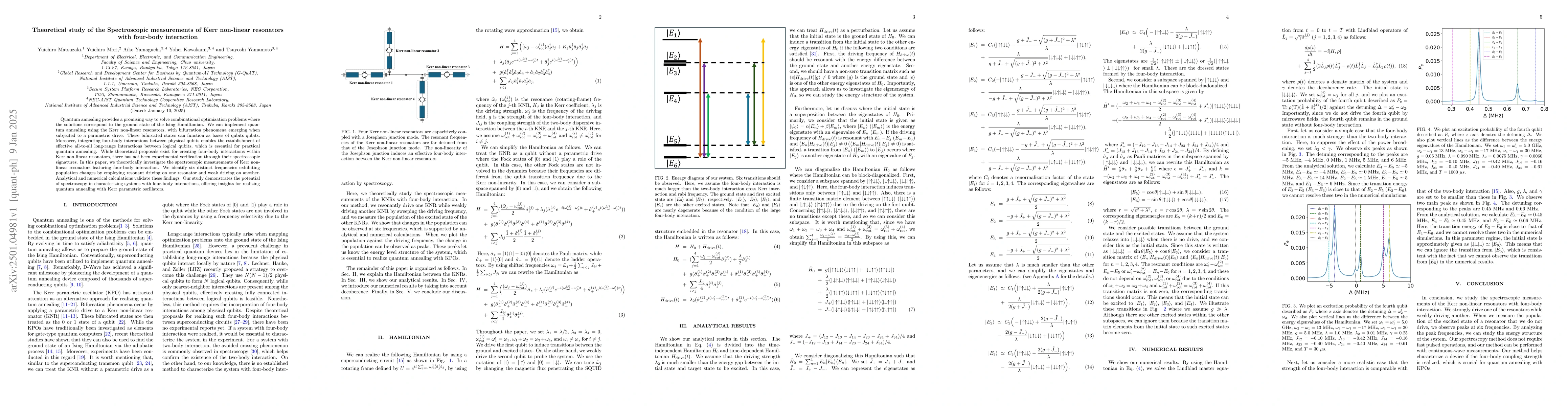 Thumbnail for Theoretical study of the Spectroscopic measurements of Kerr non-linear
  resonators with four-body interaction
