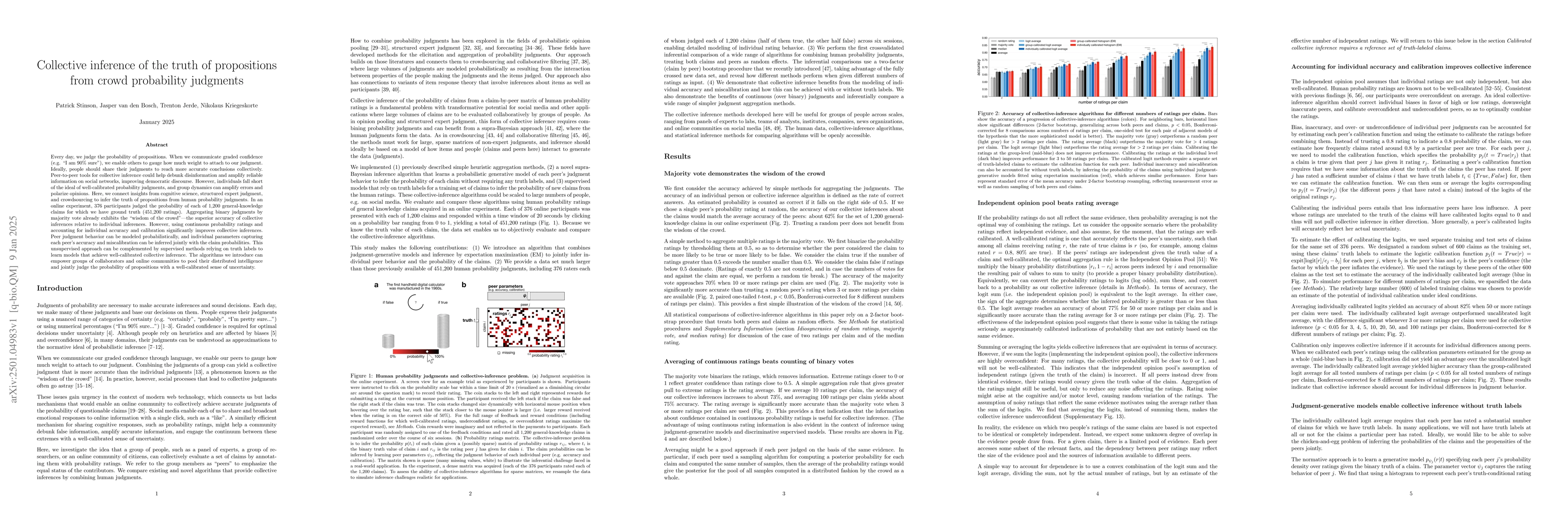 Thumbnail for Collective inference of the truth of propositions from crowd probability
  judgments