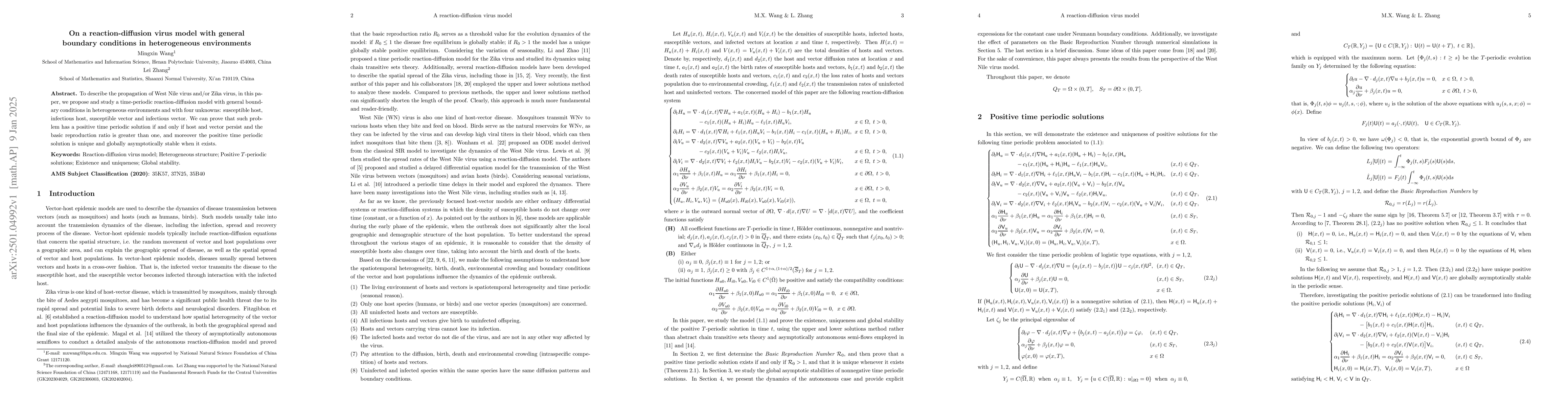 Thumbnail for On a reaction-diffusion virus model with general boundary conditions in
  heterogeneous environments