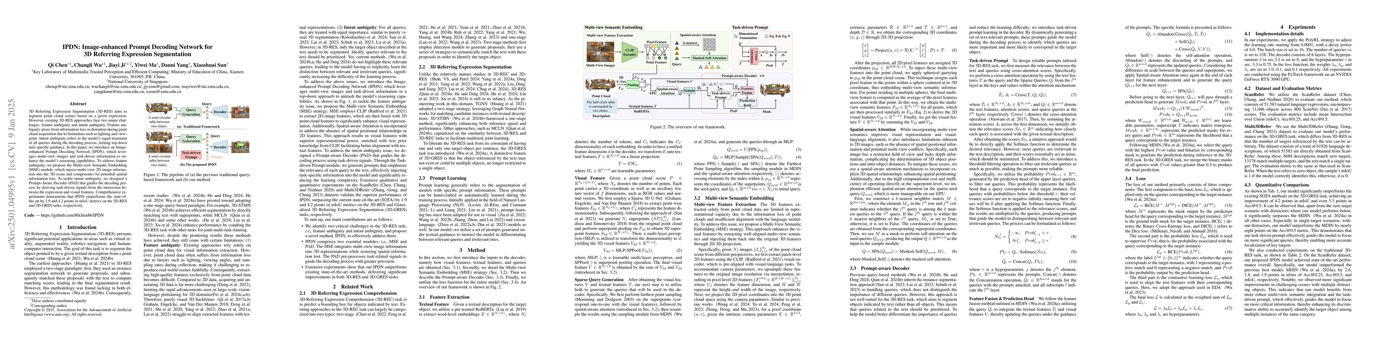 Thumbnail for IPDN: Image-enhanced Prompt Decoding Network for 3D Referring Expression
  Segmentation