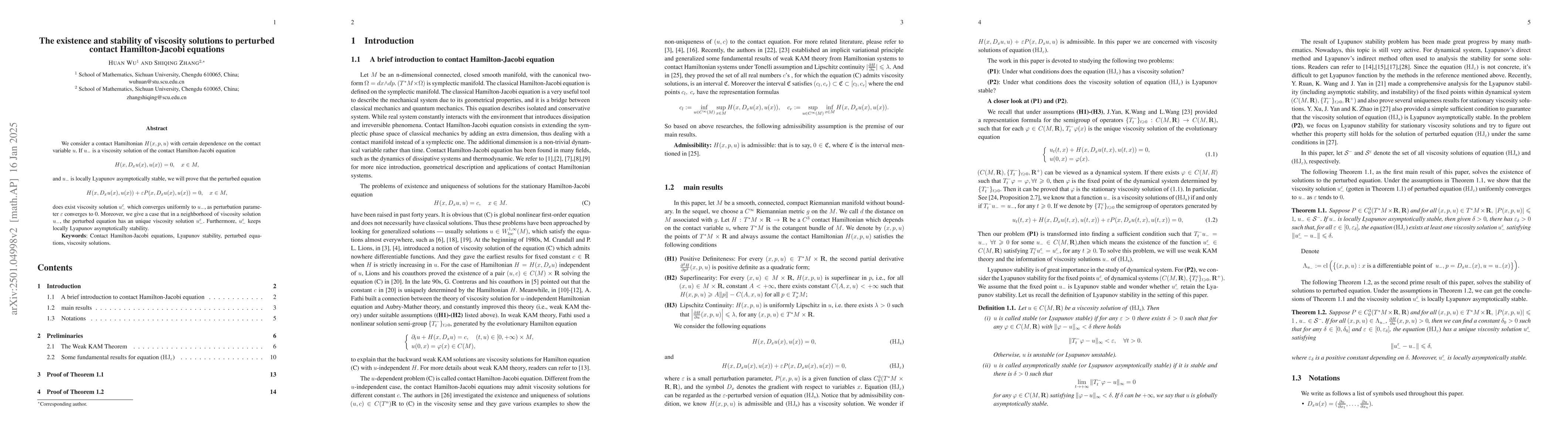 Thumbnail for The existence and stability of viscosity solutions to perturbed contact
  Hamilton-Jacobi equations