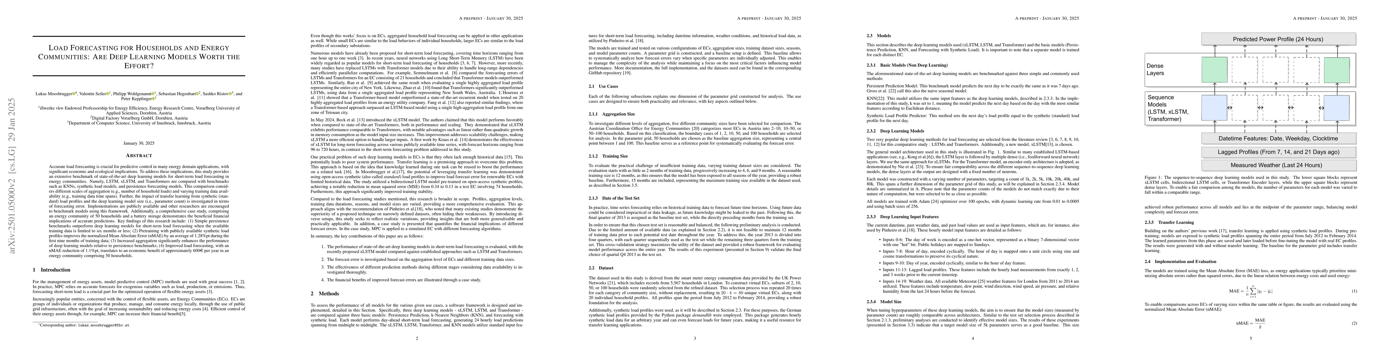 Thumbnail for Load Forecasting for Households and Energy Communities: Are Deep
  Learning Models Worth the Effort?
