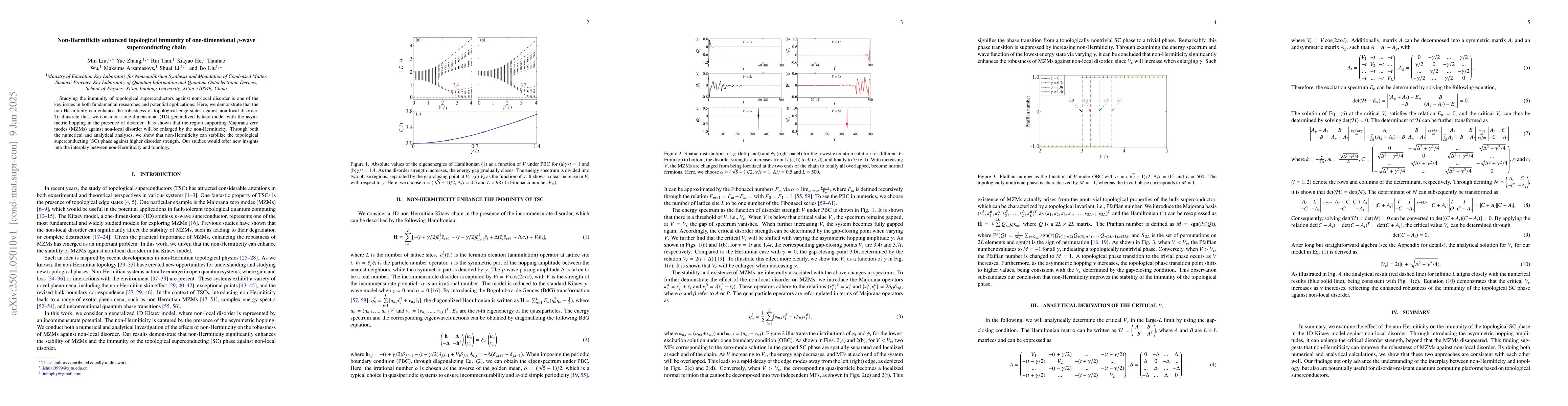 Thumbnail for Non-Hermiticity enhanced topological immunity of one-dimensional
  $p$-wave superconducting chain