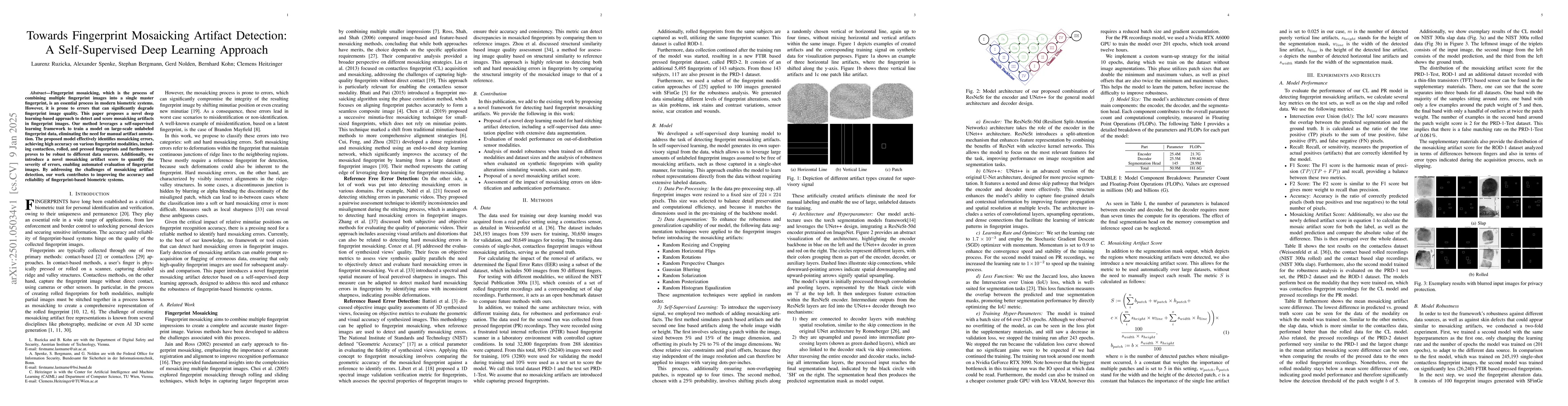 Thumbnail for Towards Fingerprint Mosaicking Artifact Detection: A Self-Supervised
  Deep Learning Approach