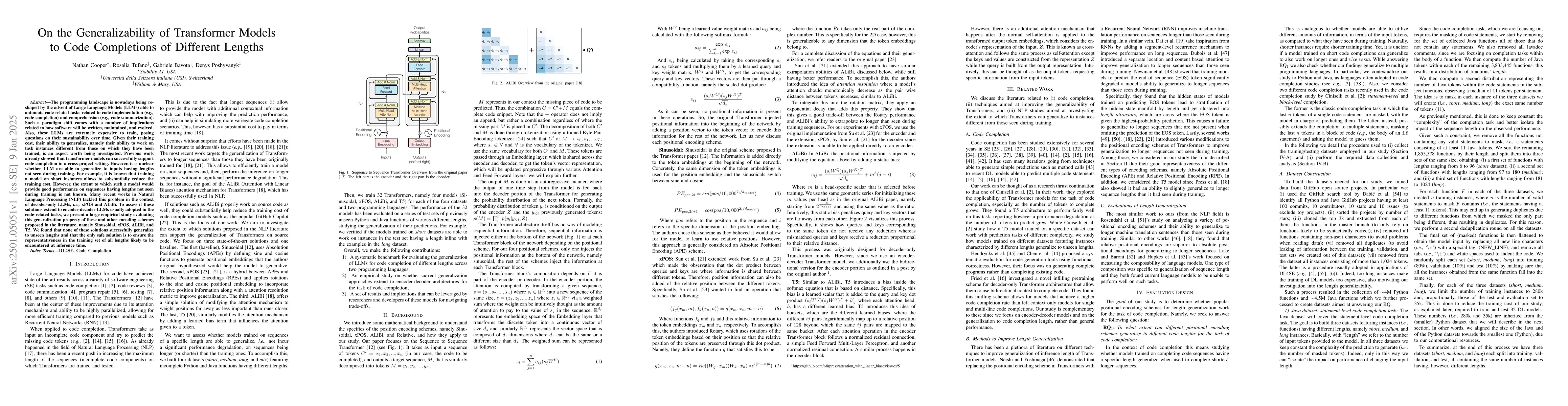 Thumbnail for On the Generalizability of Transformer Models to Code Completions of
  Different Lengths