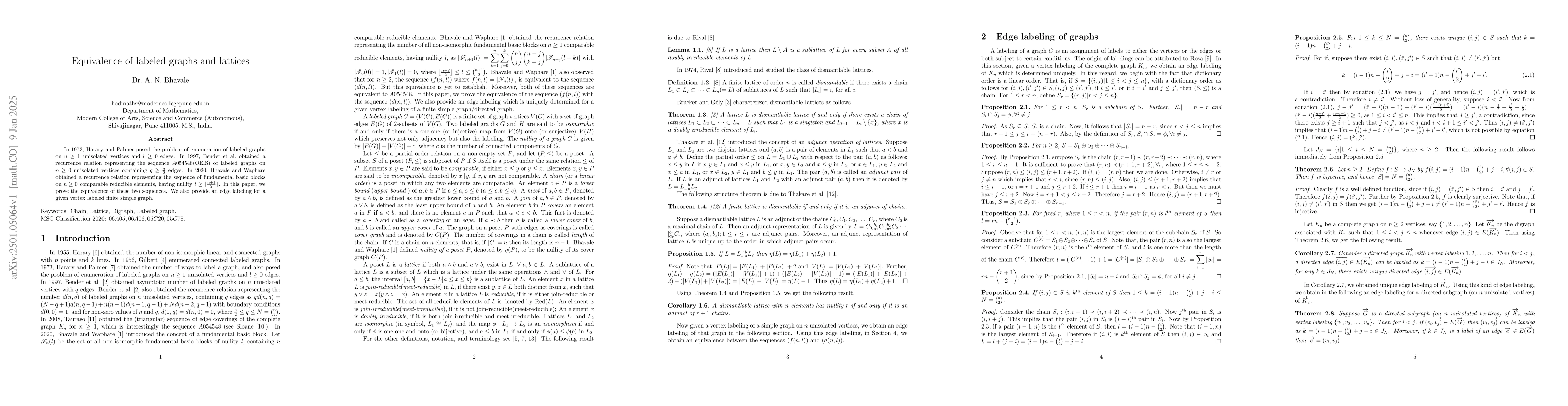 Thumbnail for Equivalence of labeled graphs and lattices