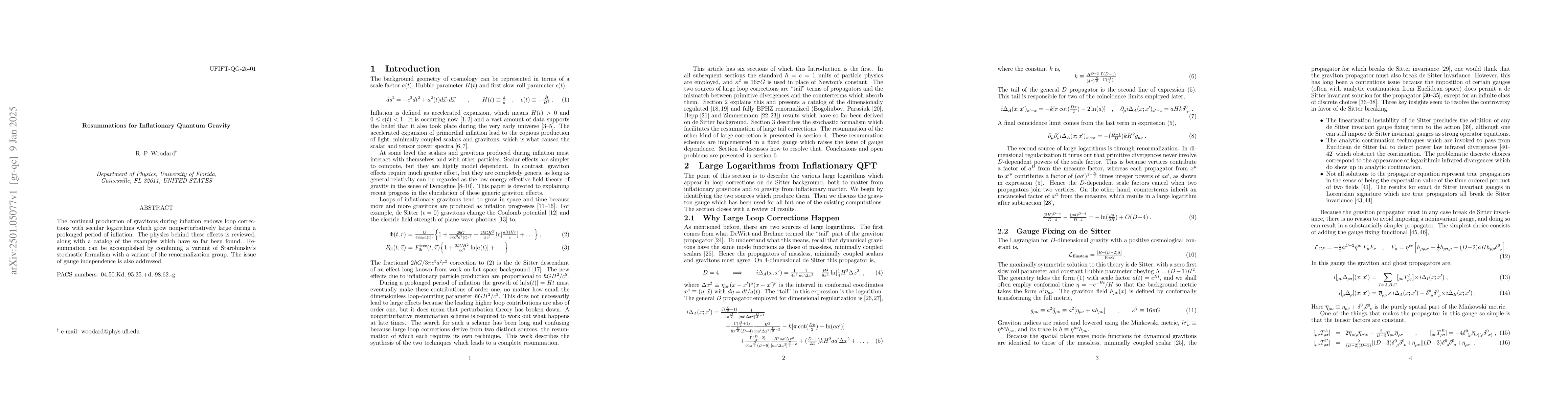 Thumbnail for Resummations for Inflationary Quantum Gravity