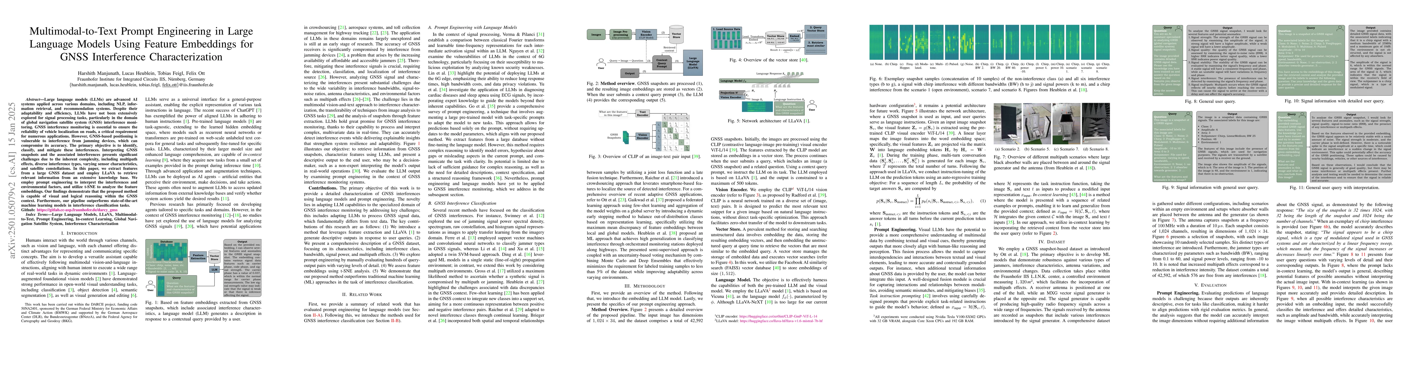 Thumbnail for Multimodal-to-Text Prompt Engineering in Large Language Models Using
  Feature Embeddings for GNSS Interference Characterization