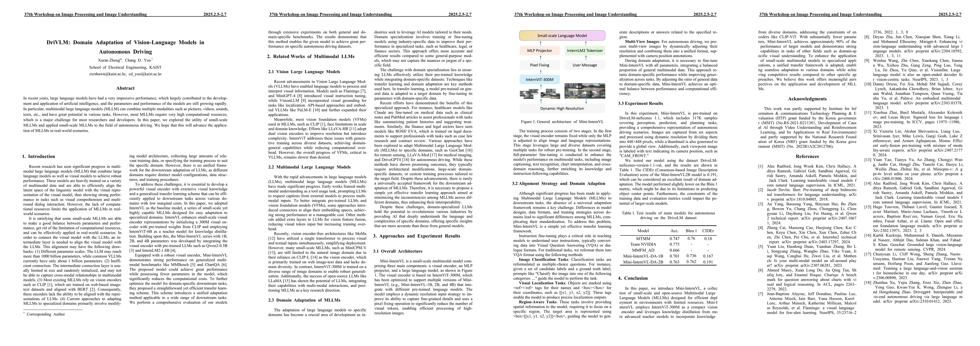Thumbnail for DriVLM: Domain Adaptation of Vision-Language Models in Autonomous
  Driving