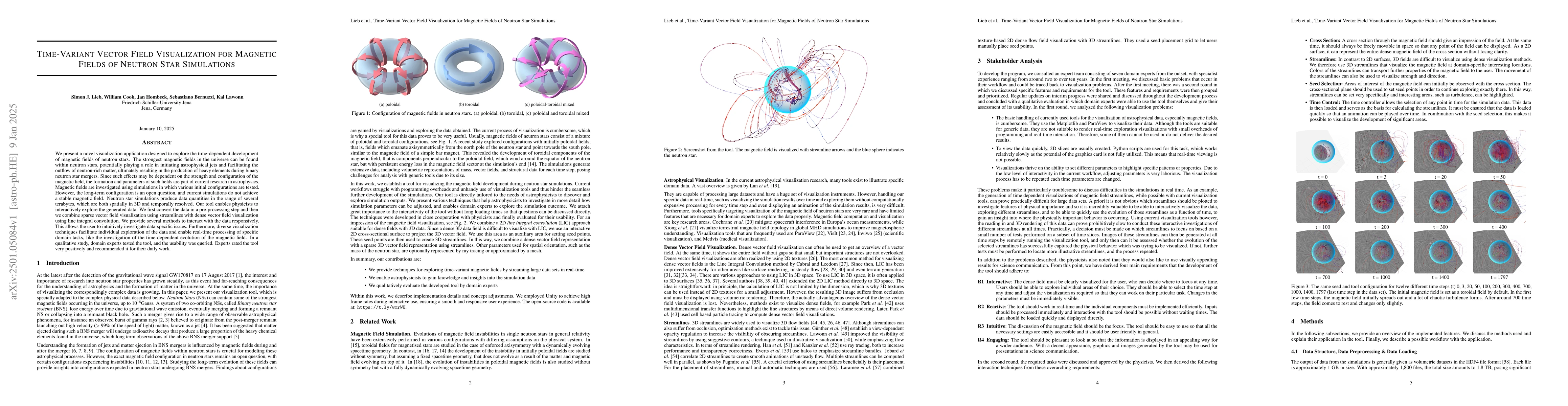 Thumbnail for Time-Variant Vector Field Visualization for Magnetic Fields of Neutron
  Star Simulations