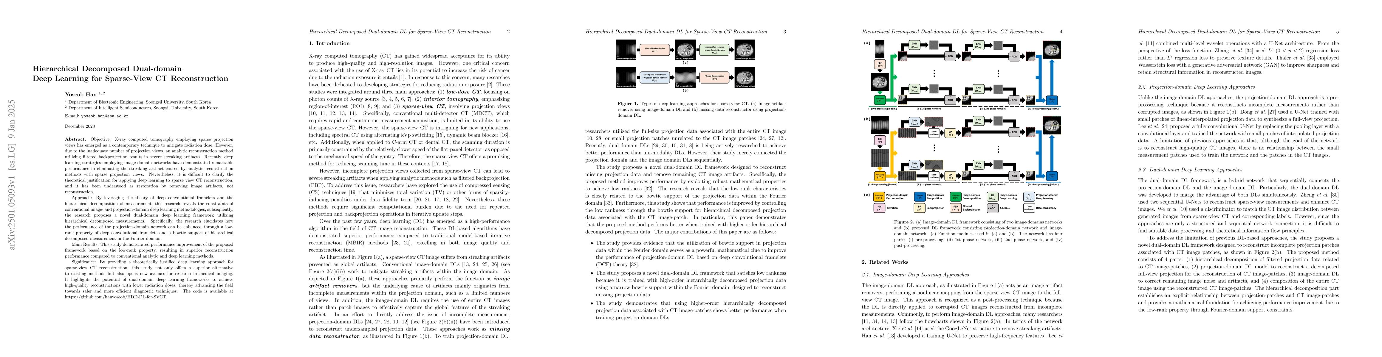 Thumbnail for Hierarchical Decomposed Dual-domain Deep Learning for Sparse-View CT
  Reconstruction