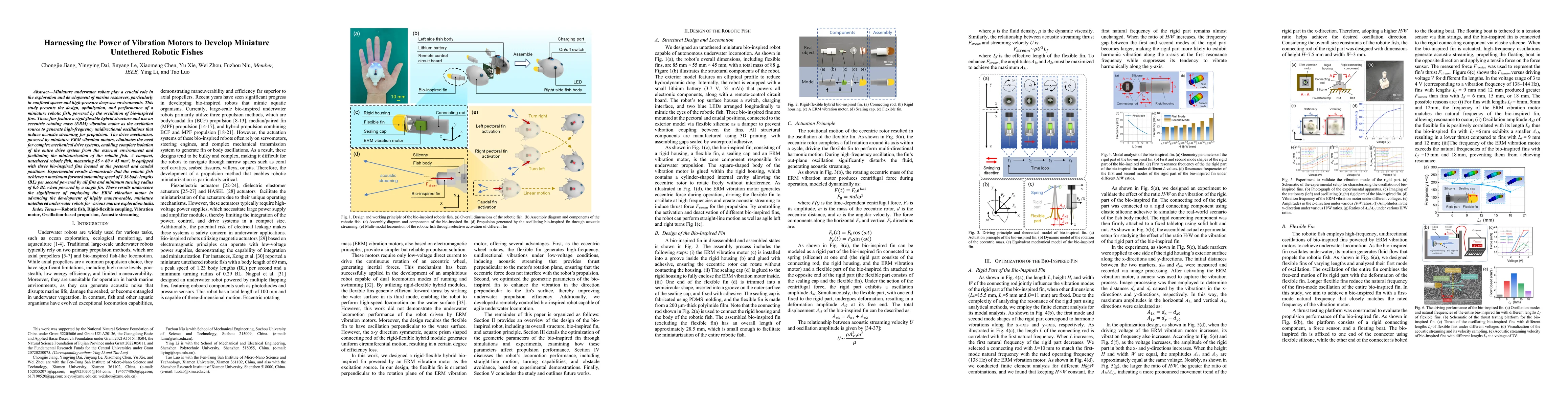 Thumbnail for Harnessing the Power of Vibration Motors to Develop Miniature Untethered
  Robotic Fishes