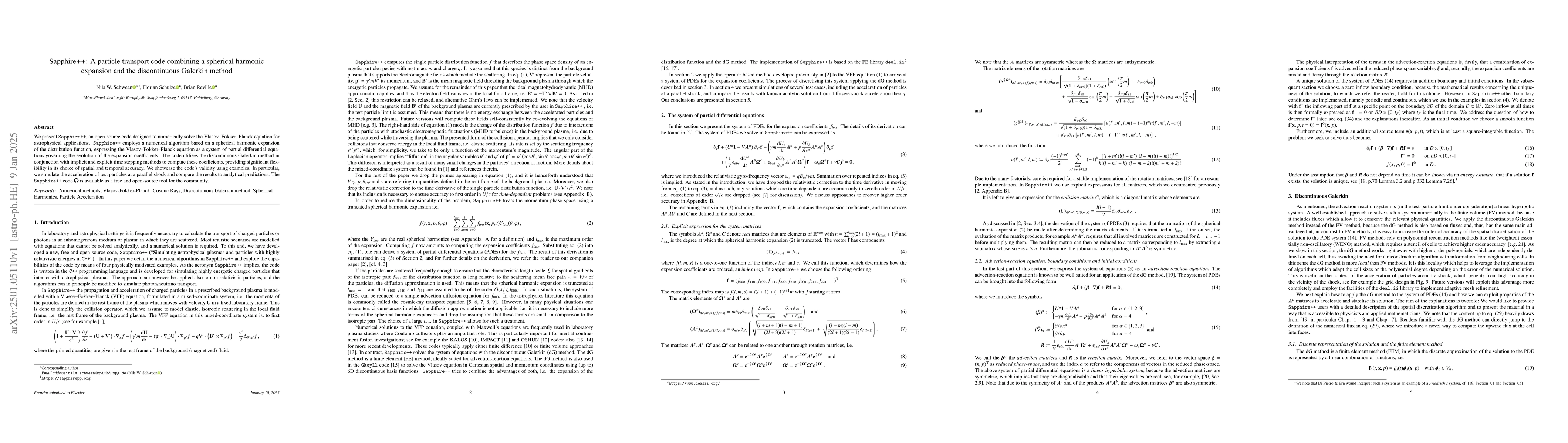 Thumbnail for Sapphire++: A particle transport code combining a spherical harmonic
  expansion and the discontinuous Galerkin method