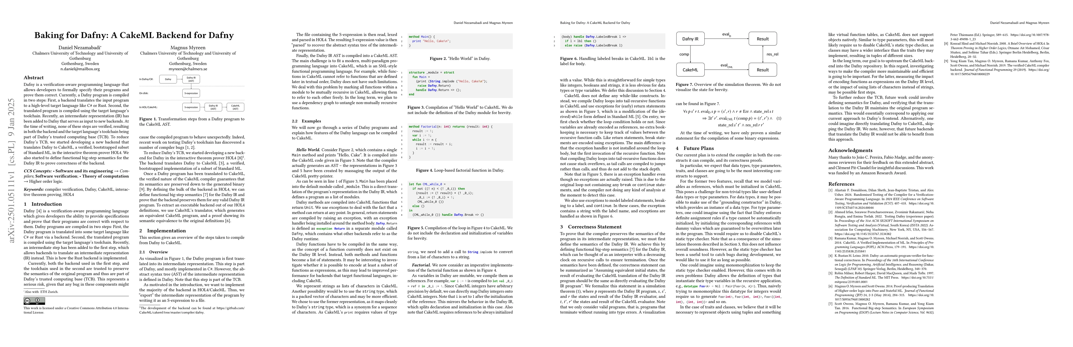 Thumbnail for Baking for Dafny: A CakeML Backend for Dafny