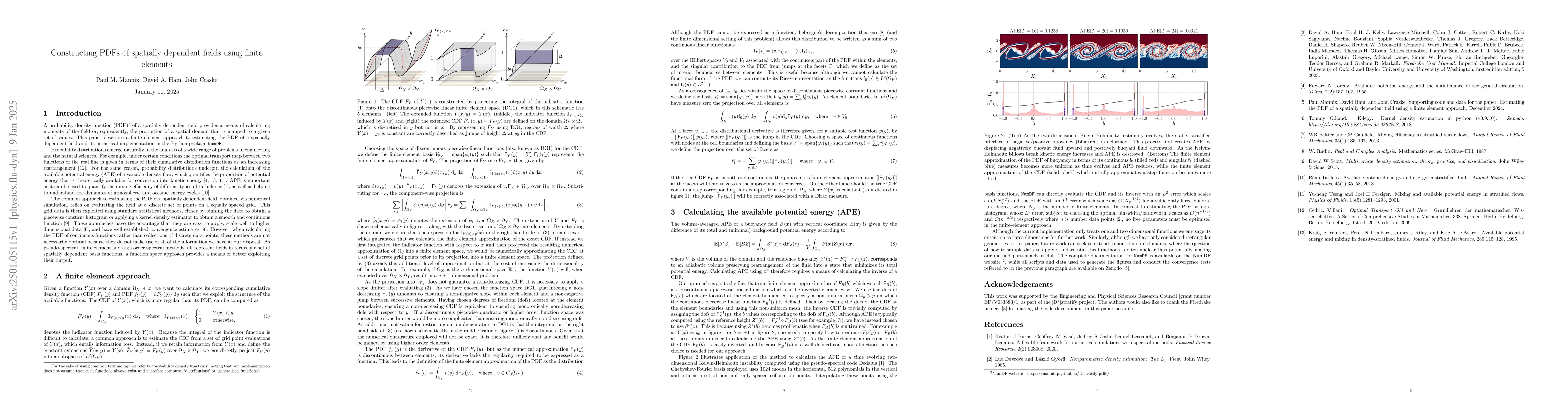 Thumbnail for Constructing PDFs of spatially dependent fields using finite elements