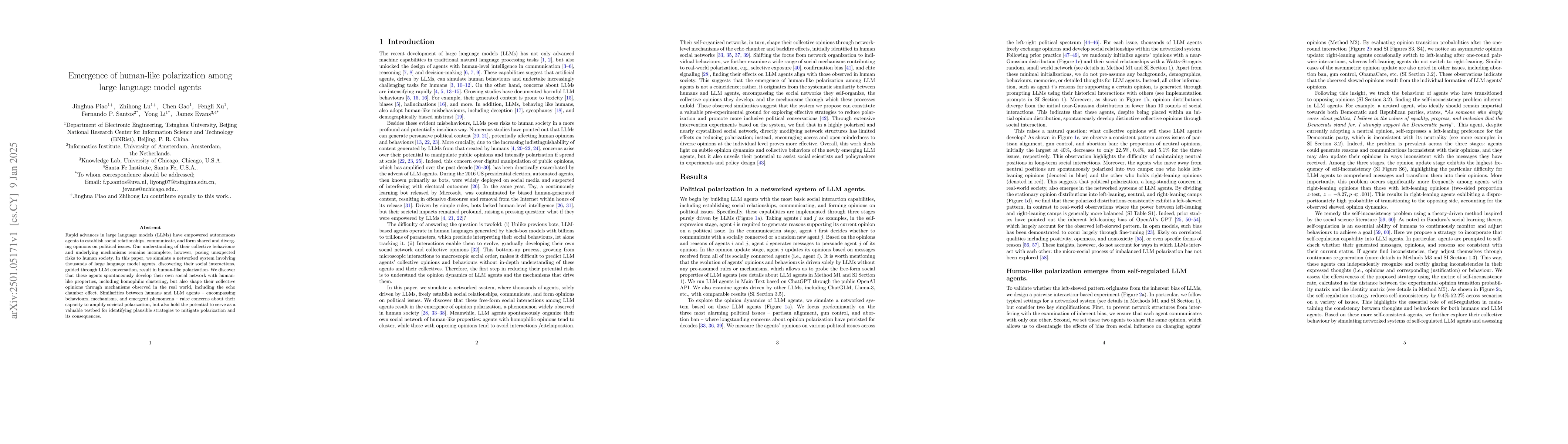 Thumbnail for Emergence of human-like polarization among large language model agents