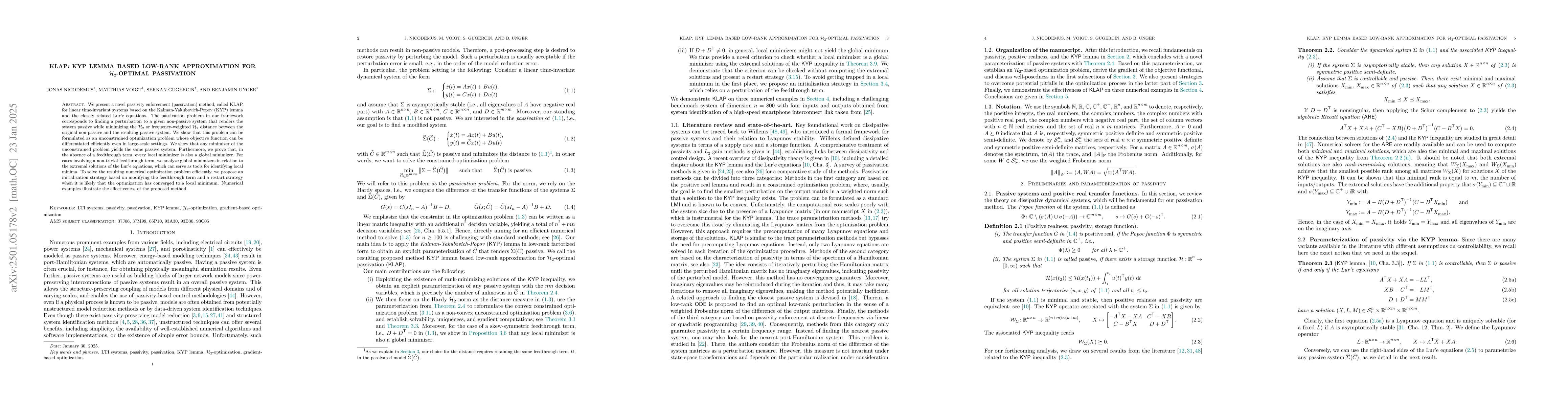 Thumbnail for KLAP: KYP lemma based low-rank approximation for $\mathcal{H}_2$-optimal
  passivation