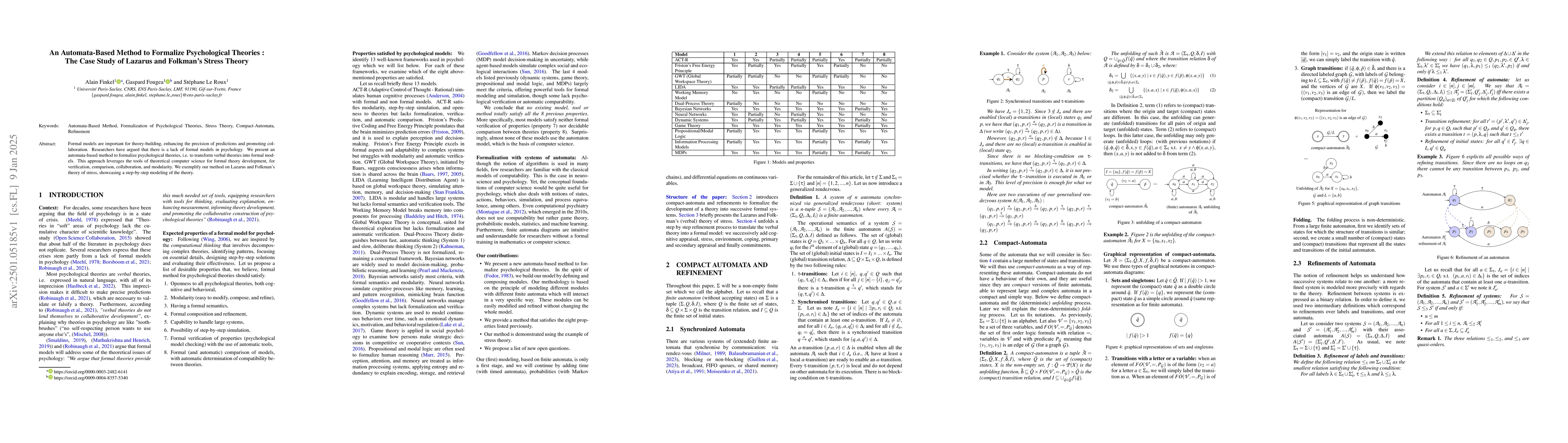 Thumbnail for An Automata-Based Method to Formalize Psychological Theories -- The Case
  Study of Lazarus and Folkman's Stress Theory