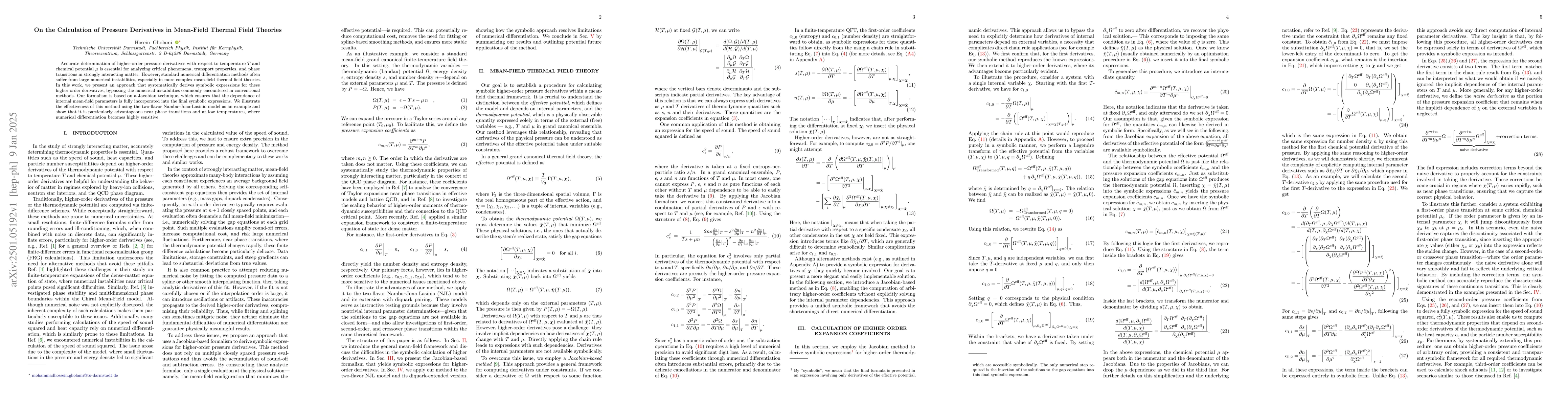 Thumbnail for On the Calculation of Pressure Derivatives in Mean-Field Thermal Field
  Theories