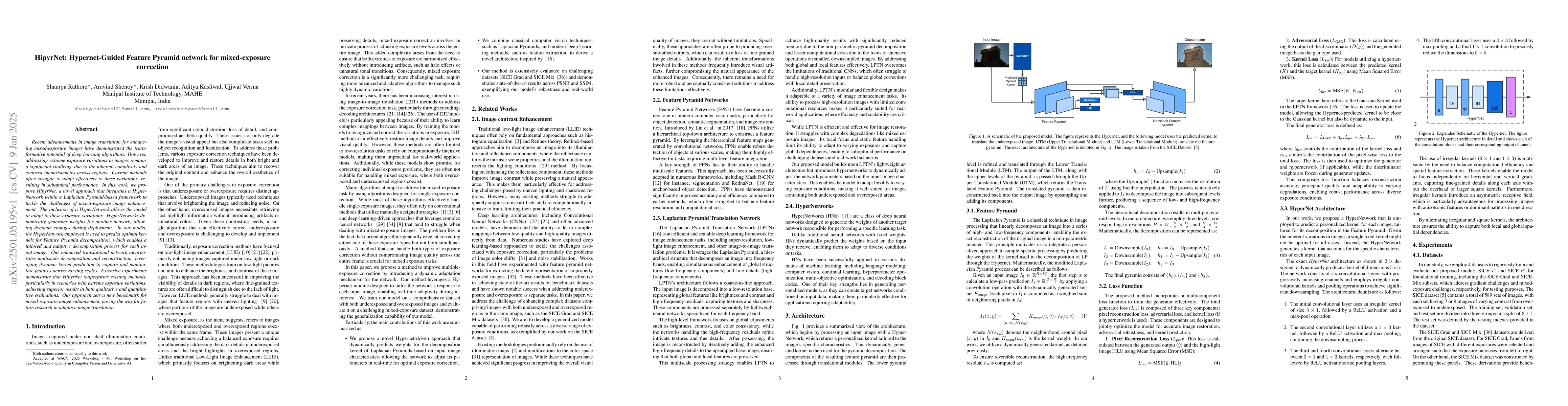 Thumbnail for HipyrNet: Hypernet-Guided Feature Pyramid network for mixed-exposure
  correction
