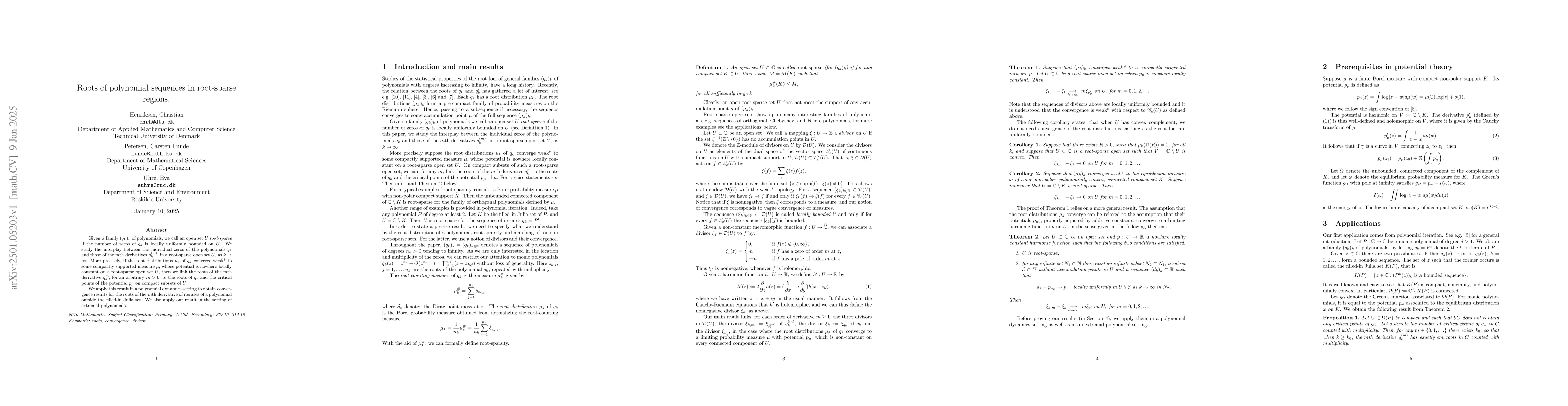 Thumbnail for Roots of polynomial sequences in root-sparse regions