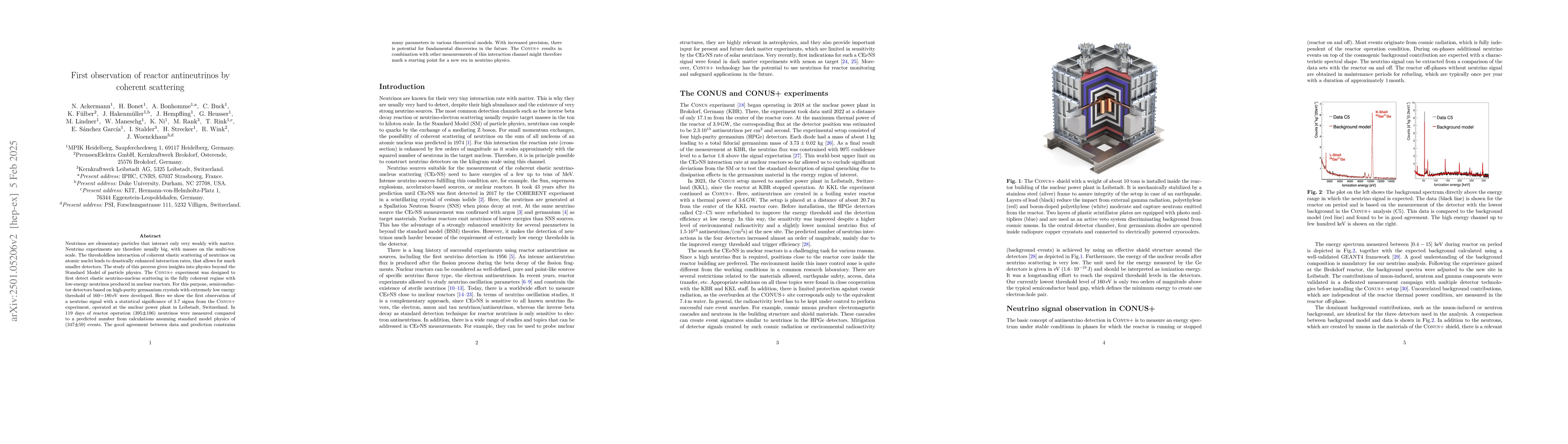 Thumbnail for First observation of reactor antineutrinos by coherent scattering