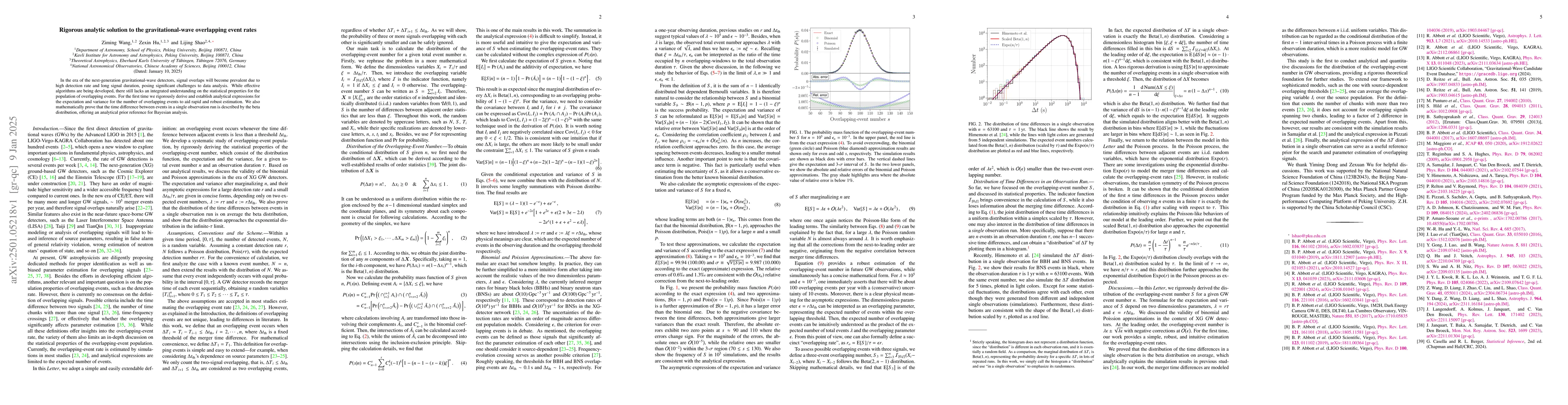 Thumbnail for Rigorous analytic solution to the gravitational-wave overlapping event
  rates