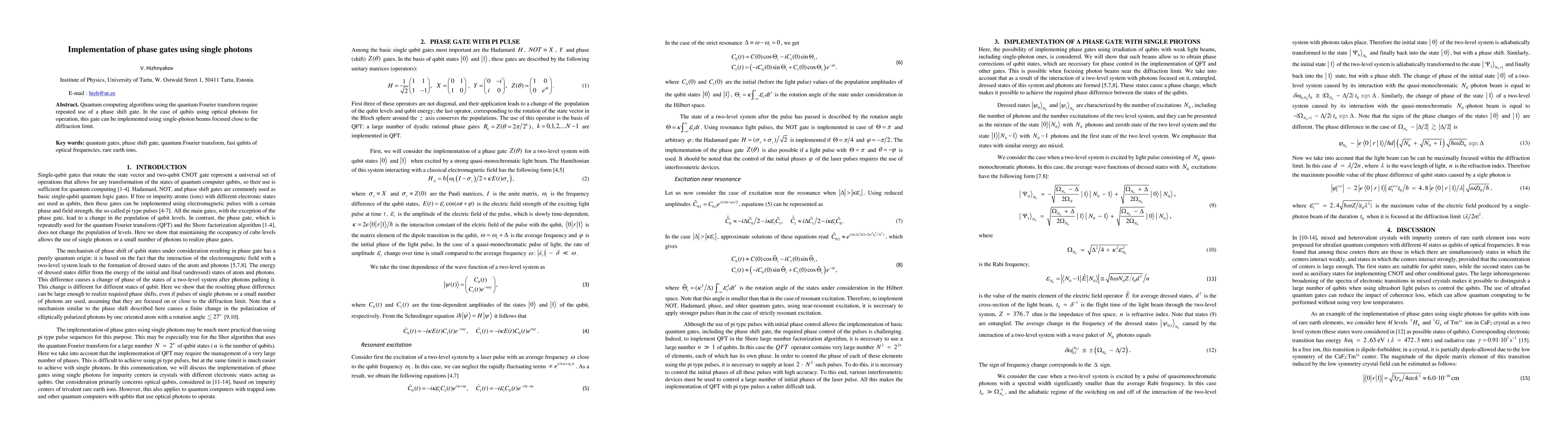 Thumbnail for Implementation of phase gates using single photons