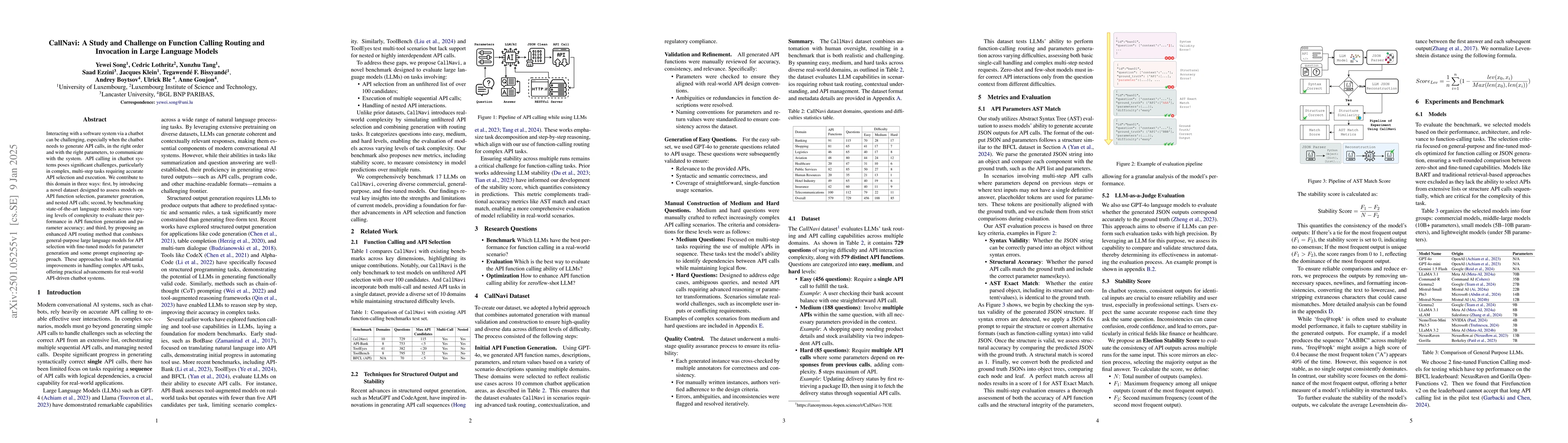 Thumbnail for CallNavi: A Study and Challenge on Function Calling Routing and
  Invocation in Large Language Models