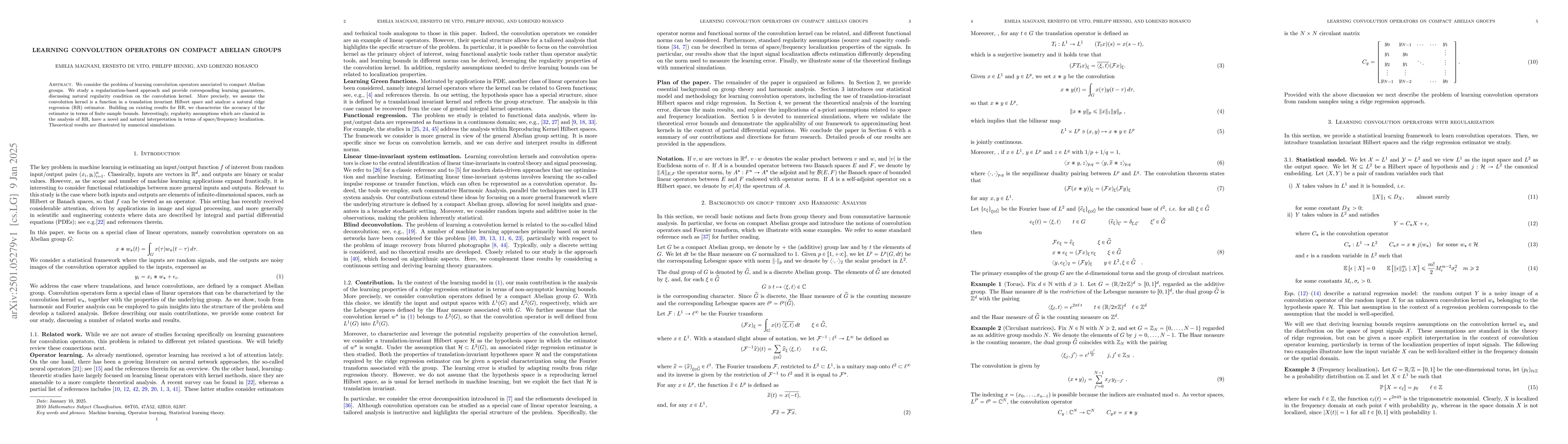 Thumbnail for Learning convolution operators on compact Abelian groups