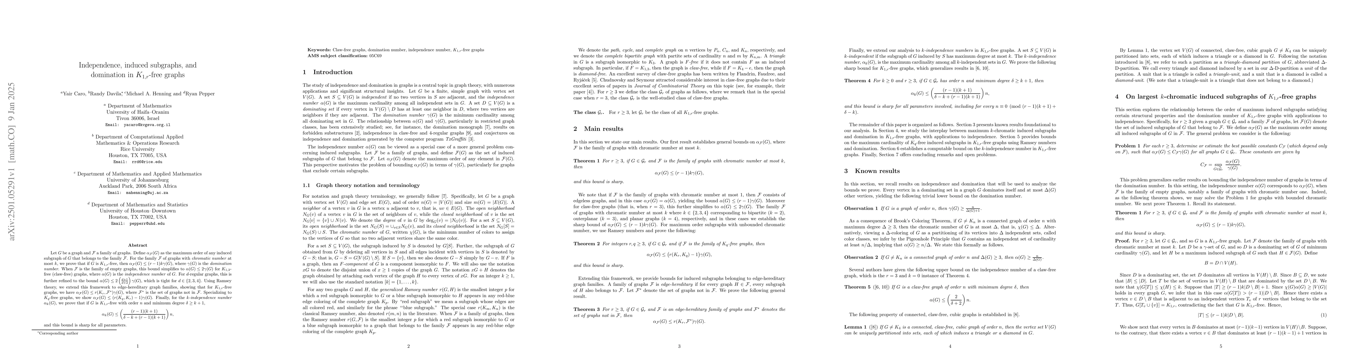 Thumbnail for Independence, induced subgraphs, and domination in $K_{1,r}$-free graphs